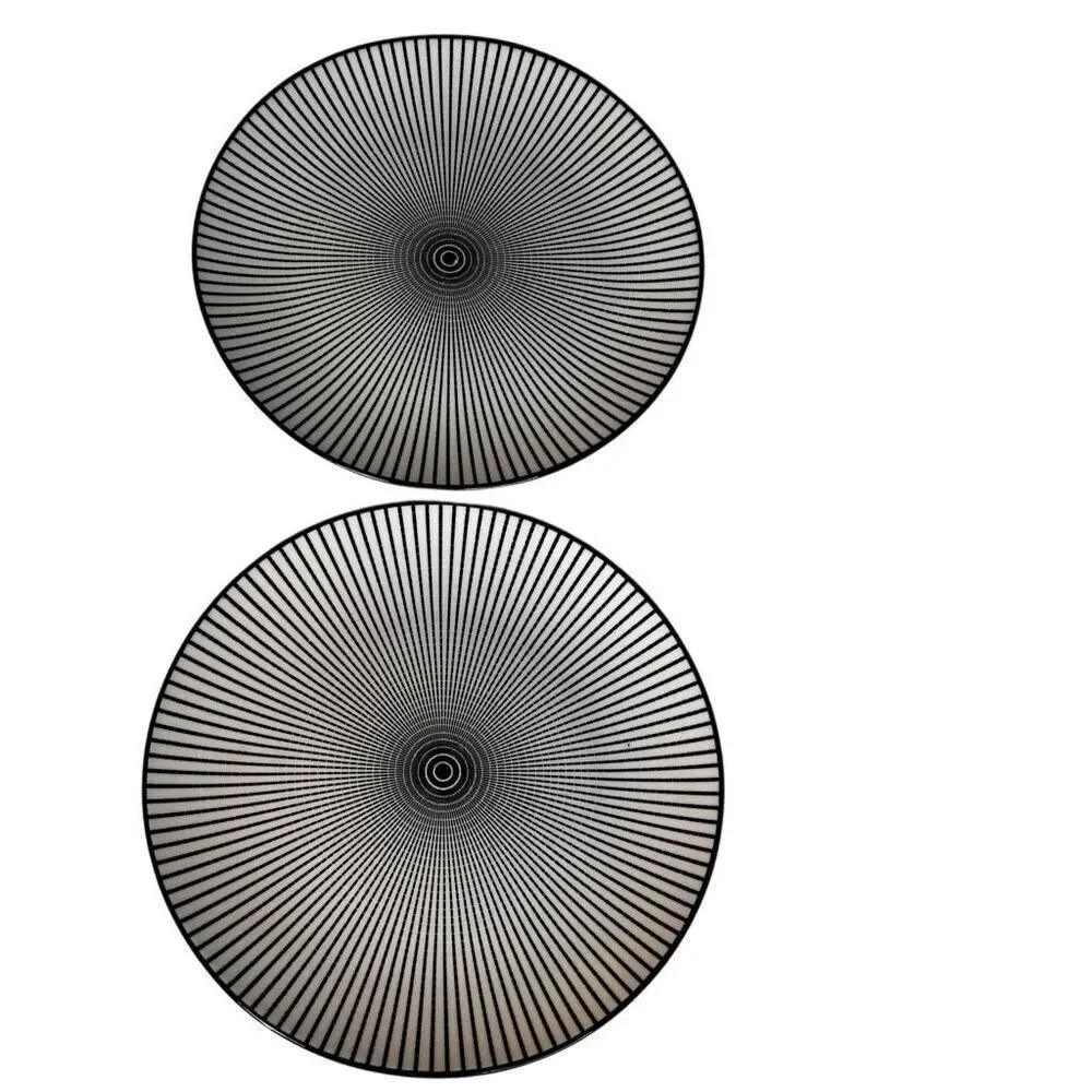 Set of 2 Royal Norfolk Black & White Royal Swirl 7.5” Salad Plates